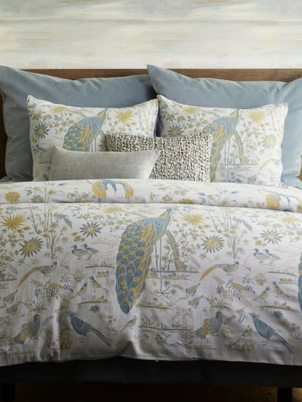 Ann Gish THE MET KING DUVET SET Java Peacock 3Pc Cotton Retail $800 New
